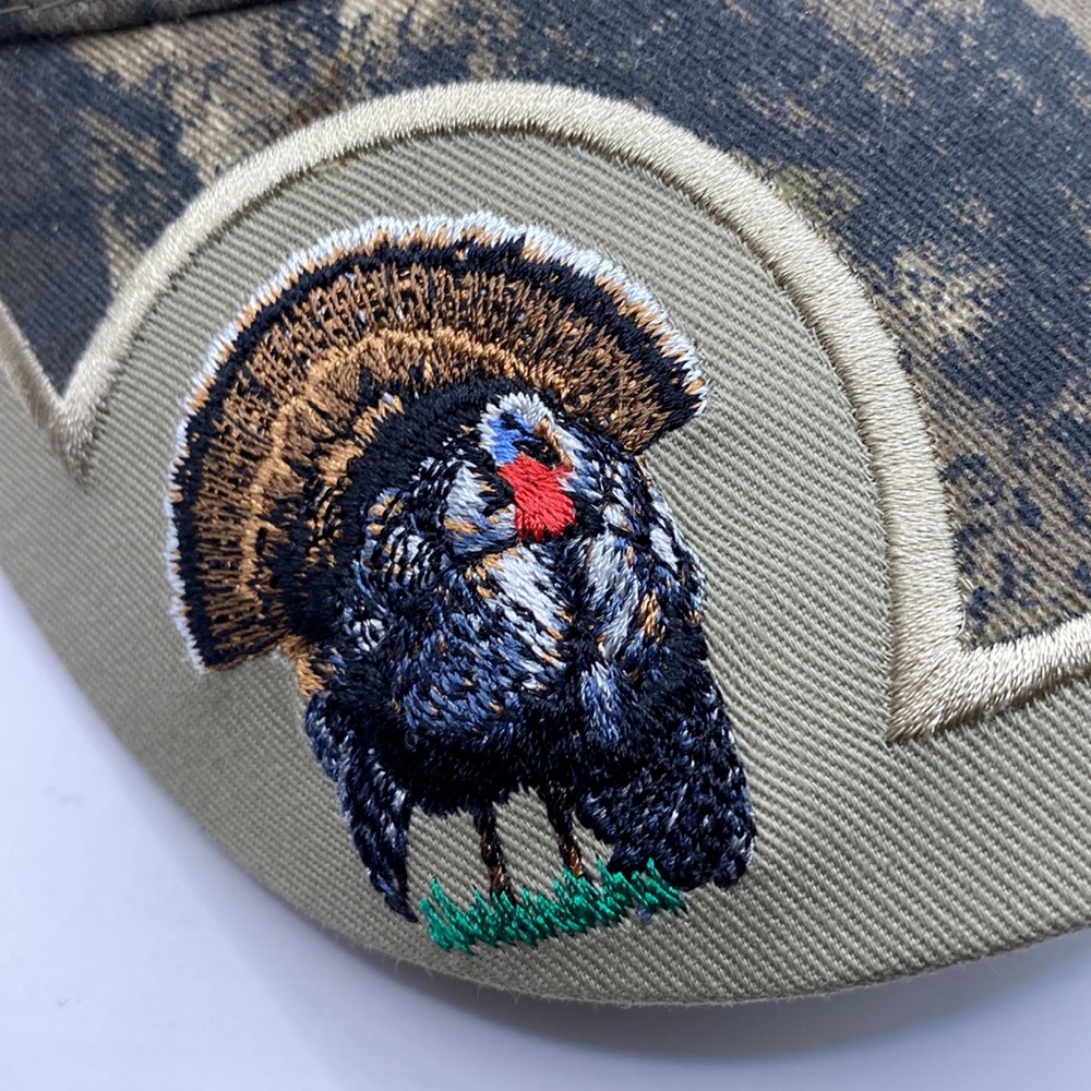 Men’s Mossy Oak Adjustable Baseball Cap, Embroidered Turkey On Bill Of Cap. - Picture 6 of 8